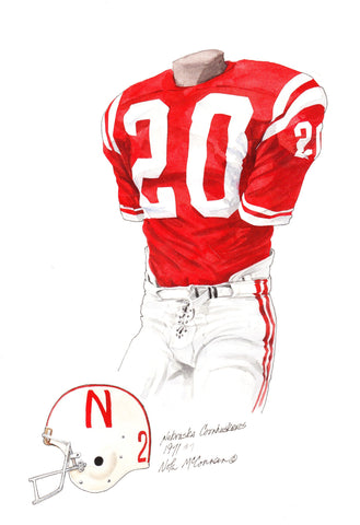 Nebraska Cornhuskers 1971 - Heritage Sports Art - original watercolor artwork - 1