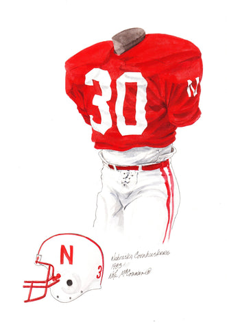 Nebraska Cornhuskers 1983 - Heritage Sports Art - original watercolor artwork - 1