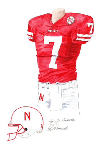 Nebraska Cornhuskers 2001 - Heritage Sports Art - original watercolor artwork - 1