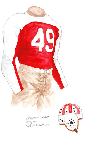 Oklahoma Sooners 1938 - Heritage Sports Art - original watercolor artwork - 1