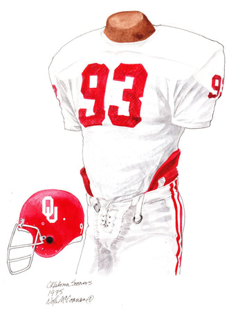 Oklahoma Sooners 1975 - Heritage Sports Art - original watercolor artwork - 1