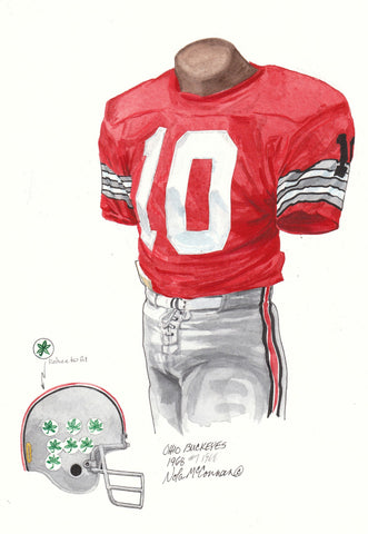 Ohio State Buckeyes 1968 - Heritage Sports Art - original watercolor artwork - 1