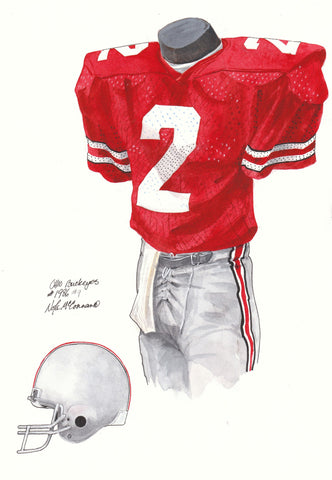 Ohio State Buckeyes 1986 - Heritage Sports Art - original watercolor artwork - 1