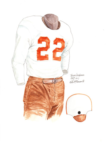 Texas Longhorns 1947 - Heritage Sports Art - original watercolor artwork - 1