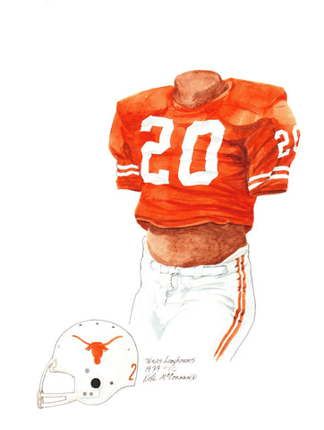 Texas Longhorns 1977 - Heritage Sports Art - original watercolor artwork - 1