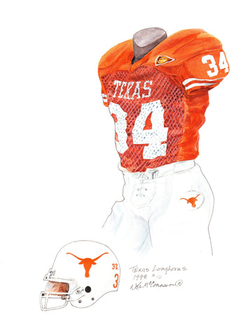 Texas Longhorns 1998 - Heritage Sports Art - original watercolor artwork - 1