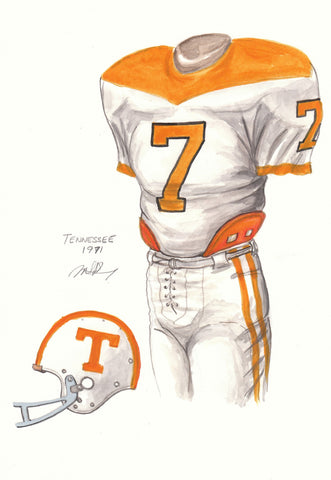 Tennessee Volunteers 1971 - Heritage Sports Art - original watercolor artwork - 1