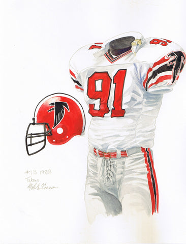 Atlanta Falcons 1988 - Heritage Sports Art - original watercolor artwork - 1