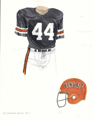 Cincinnati Bengals 1975 - Heritage Sports Art - original watercolor artwork - 1