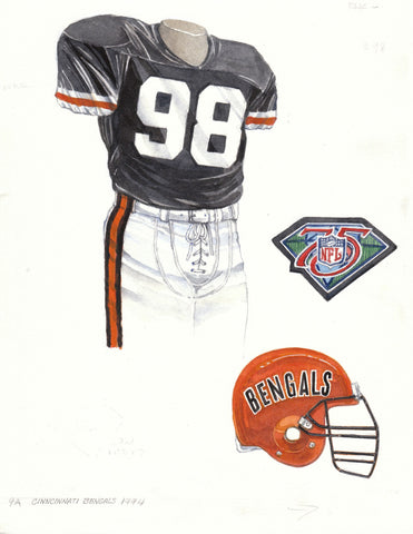 Cincinnati Bengals 1994 - Heritage Sports Art - original watercolor artwork - 1