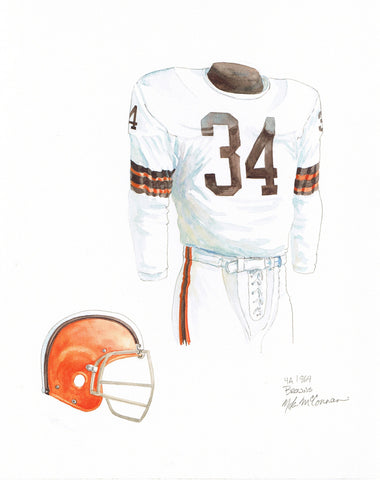 Cleveland Browns 1964 White - Heritage Sports Art - original watercolor artwork - 1