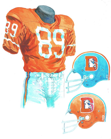 Denver Broncos 1968 - Heritage Sports Art - original watercolor artwork - 1