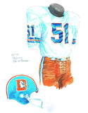 Denver Broncos 1971 - Heritage Sports Art - original watercolor artwork - 1