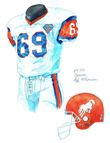 Denver Broncos 1994 - Heritage Sports Art - original watercolor artwork - 1