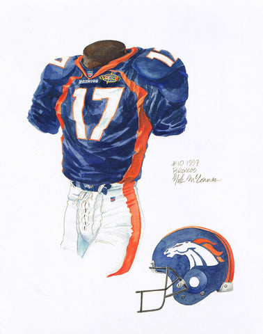 Denver Broncos 1997 - Heritage Sports Art - original watercolor artwork - 1
