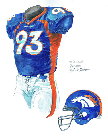 Denver Broncos 2000 - Heritage Sports Art - original watercolor artwork - 1