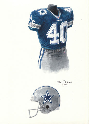 Dallas Cowboys 2000 - Heritage Sports Art - original watercolor artwork - 1
