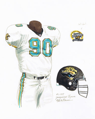 Jacksonville Jaguars 1995 - Heritage Sports Art - original watercolor artwork - 1