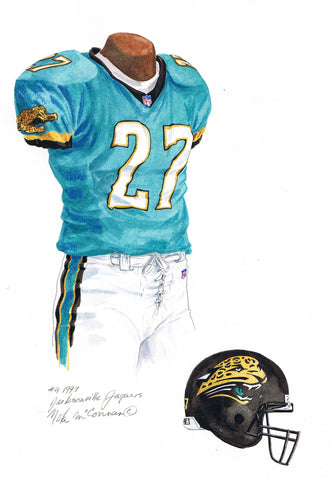 Jacksonville Jaguars 1999 - Heritage Sports Art - original watercolor artwork - 1