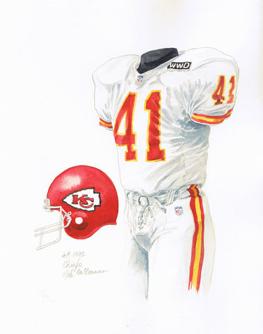 Kansas City Chiefs 1992 - Heritage Sports Art - original watercolor artwork - 1
