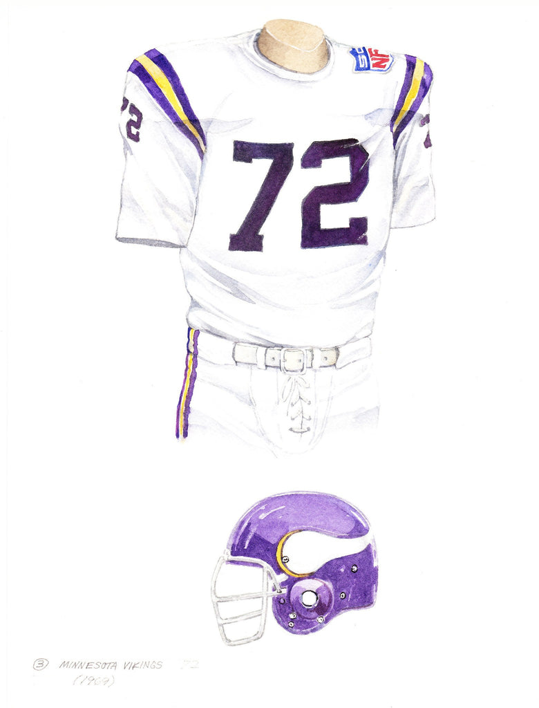 NFL Minnesota Vikings 1969 uniform original art – Heritage Sports Art