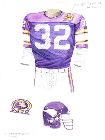 Minnesota Vikings 1989 - Heritage Sports Art - original watercolor artwork - 1