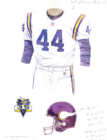 Minnesota Vikings 1995 - Heritage Sports Art - original watercolor artwork - 1