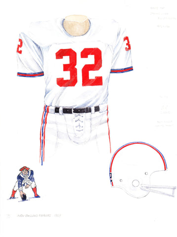 New England Patriots 1969 - Heritage Sports Art - original watercolor artwork - 1