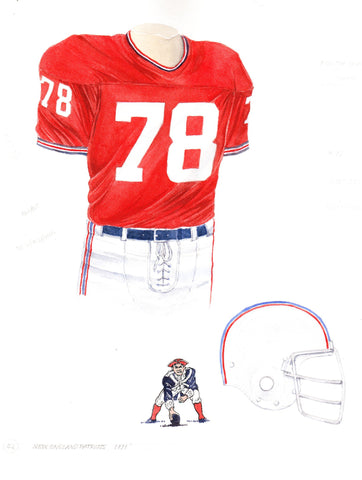 New England Patriots 1971 - Heritage Sports Art - original watercolor artwork - 1