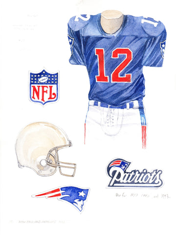New England Patriots 1993 - Heritage Sports Art - original watercolor artwork - 1