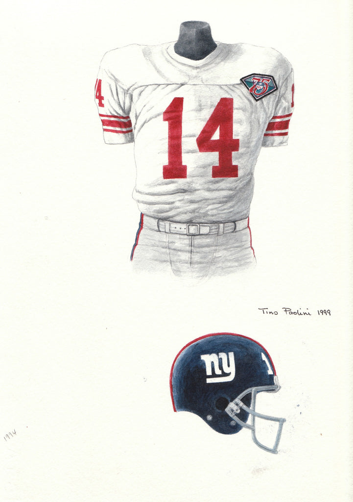 NFL New York Giants 1994 uniform original art – Heritage Sports Art