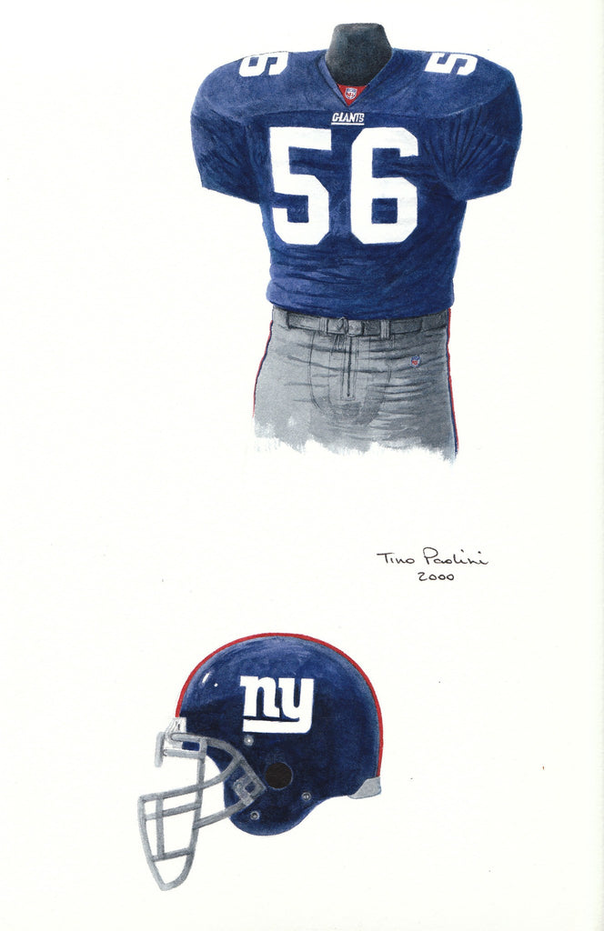 New York Giants 2000 uniform artwork, This is a highly deta…