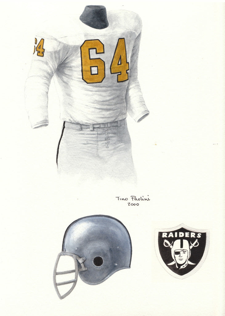 NFL Oakland Raiders 1963 uniform original art – Heritage Sports Art