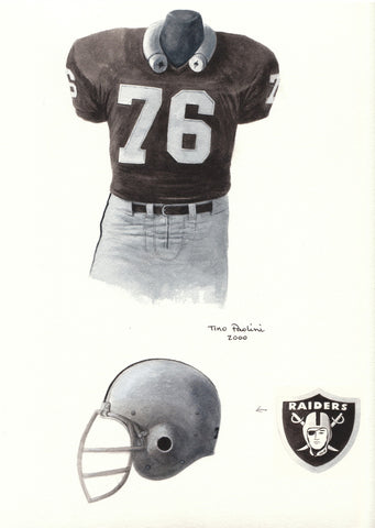 Oakland Raiders 1976 Black - Heritage Sports Art - original watercolor artwork - 1