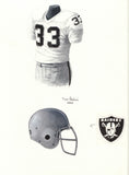 Oakland Raiders 1976 White - Heritage Sports Art - original watercolor artwork - 1