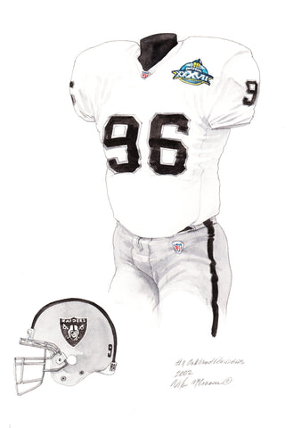 Oakland Raiders 2002 - Heritage Sports Art - original watercolor artwork - 1