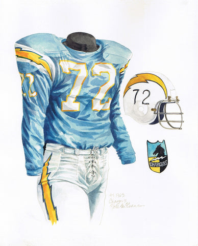 San Diego Chargers 1963 - Heritage Sports Art - original watercolor artwork - 1