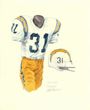 San Diego Chargers 1968 - Heritage Sports Art - original watercolor artwork - 1