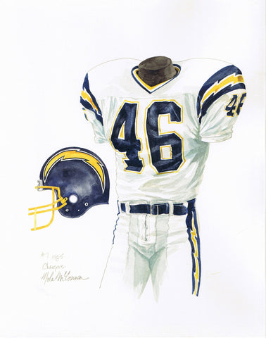 San Diego Chargers 1985 - Heritage Sports Art - original watercolor artwork - 1