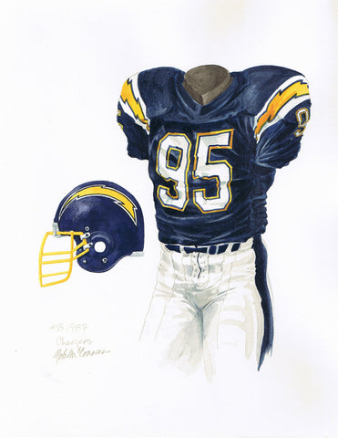 San Diego Chargers 1987 - Heritage Sports Art - original watercolor artwork - 1