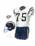 San Diego Chargers 1994 White - Heritage Sports Art - original watercolor artwork - 1