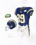 San Diego Chargers 2000 - Heritage Sports Art - original watercolor artwork - 1