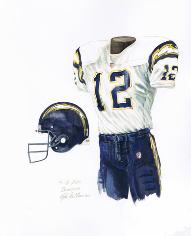 San Diego Chargers 2001 - Heritage Sports Art - original watercolor artwork - 1