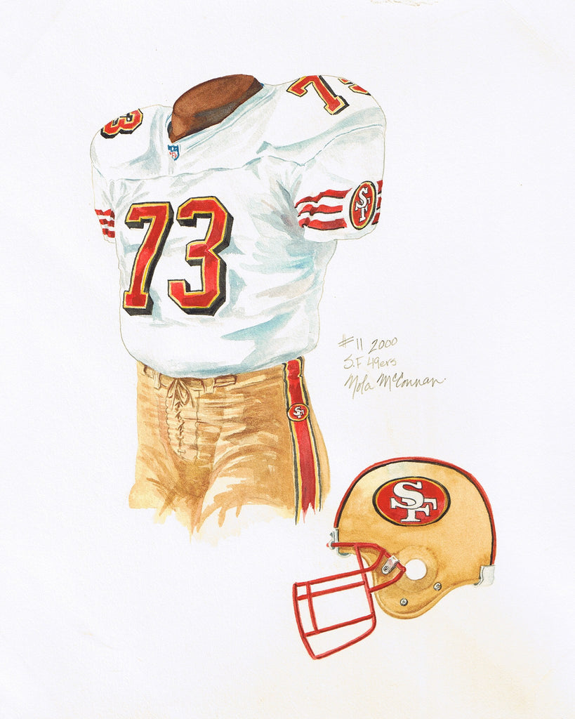 NFL San Francisco 49ers 2000 uniform original art – Heritage Sports Art