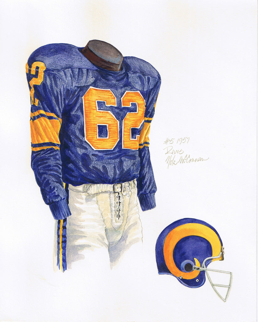 NFL Los Angeles Rams 1957 uniform original art – Heritage Sports Art