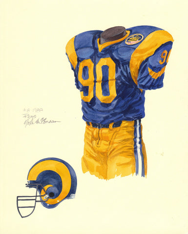 Los Angeles Rams 1988 - Heritage Sports Art - original watercolor artwork - 1