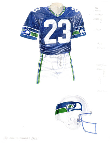 Seattle Seahawks 1983 - Heritage Sports Art - original watercolor artwork - 1
