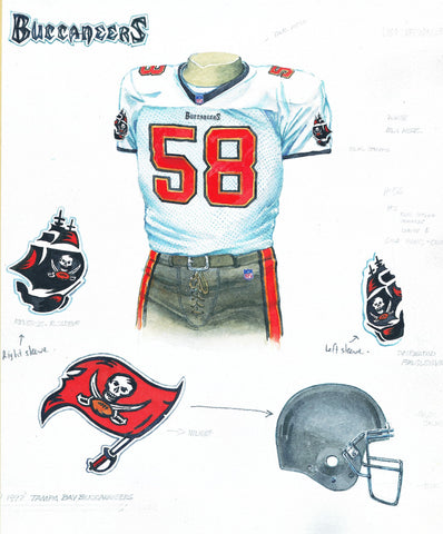 Tampa Bay Buccaneers 1997 - Heritage Sports Art - original watercolor artwork - 1