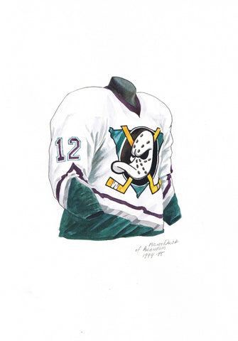 Anaheim Ducks 1994-95 - Heritage Sports Art - original watercolor artwork - 1