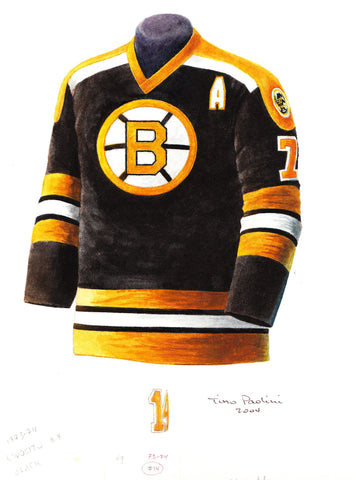 Boston Bruins 1973-74 - Heritage Sports Art - original watercolor artwork - 1